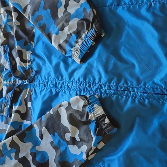 Lands' End Blue Camouflage Windbreaker / Rain  Kids Jacket - Picture 10 of 14